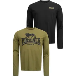 Lonsdale Herren Langarmshirt normale Passform Doppelpack AYRSHIRE