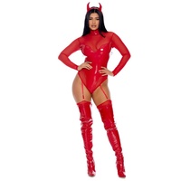 Forplay Kostüm Hot in Hell Kostüm, Der Teufel trägt Rot: höllisch heißes Dämonin-Kostüm rot M-L