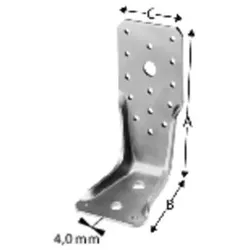Winkelverbinder mit seitlicher Aussteifung, Stahl verzinkt, AKR 245G-VE1