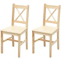 Mendler 2er-Set Esszimmerstuhl HWC-F77, Lehnstuhl Küchenstuhl Stuhl, Massiv-Holz Landhaus