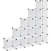 vidaXL Regalsystem 15 Würfel 155 x 153,5 x 32 cm Transparent Weiß