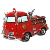Wurm Feuerwehrauto Bank, Nostalgisch, Rot, ca. 17 cm groß, für Kinder (3-8 Jahre), unisex
