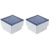 ChiliTec LED Pflasterstein Bodeneinbauleuchte Aussen 2 Stück 10x10x7cm 230V IP67 Befahrbar Wasserdicht Aussenbeleuchtung für Garten Einfahrt Terrasse Warmweiß