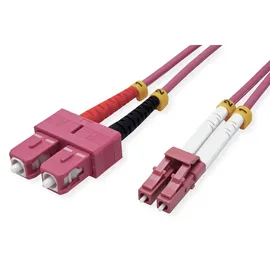 Value LWL-Kabel 50/125μm OM4, LC/SC, LSOH, violett, 2 m