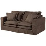 Massivmoebel24 Hussensofa 2-Sitzer196x108x76 taupe KINGSTON