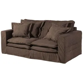 Massivmoebel24 Hussensofa 2-Sitzer196x108x76 taupe KINGSTON