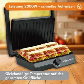 krumad Kontaktgrill 2000W schwarz