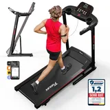 funlife F50 klappbares Laufband – leise 2.5PS Motor, 3-Stufen Steigung, App & Bluetooth, große Lauffläche mit Luftdämpfung – perfekt für Zuhause - Schwarz