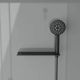 Marwell Komplettdusche mit Pendeltür rechts 215 x 85 cm grau/5mm gehärtetes Glas