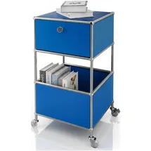 Floordirekt Metallregal 40 x 40 x 75 cm Blau mit Rollen