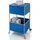 Floordirekt Metallregal 40 x 40 x 75 cm Blau mit Rollen