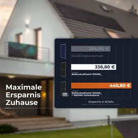 solarway All In One Balkonkraftwerk 2000 W / 800 W inkl. 3,2 kWh Anker Solix 2 Pro Speicher