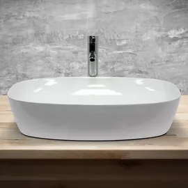 luxebath Aufsatzwaschbecken Oval 60,5 x 14 x 38 cm