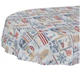 ANRO Tischdecke abwaschbar Tischtuch Baumwolle Polyester wasserabweisend (Einzelstück 1-tlg), Schmutzabweisend Patchwork Rot Oval 220x140cm rot Oval | 140 cm x 220 cm