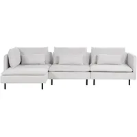 3-Sitzer Ecksofa L-Form Stoff grau modular mit Chaiselongue rechts Kissen Egeris