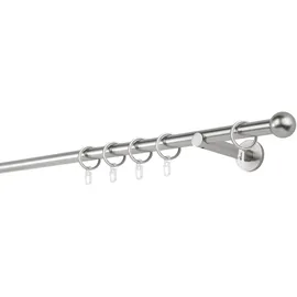 MYDECO 20mm,1-läufig,Rohr,Wandträger 12cm,Endstück Ball Farbe: Edelstahl-Optik, Größe: 120cm