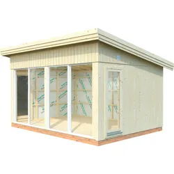Gartenhaus PALMAKO "Nordic Haus Annabel", beige (naturbelassen), Fußboden im Gartenhaus, ohne Dacheindeckung, Holzwerkstoff, Gartenhäuser, inklusive Fußboden
