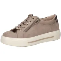 CAPRICE Damen Sneaker flach aus Leder mit Reißverschluss, Braun (Mud Comb), 40 EU