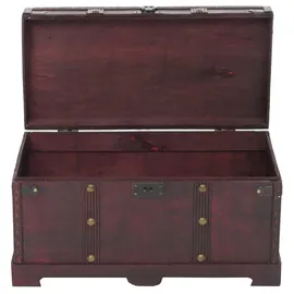 Mendler Holztruhe Holzbox Schatztruhe Valence Antikoptik 30x57x29cm ~ eckig