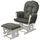 Mendler Relaxsessel HWC-C76 Chenille 52 x 0 x 0 cm Grün mit Hocker