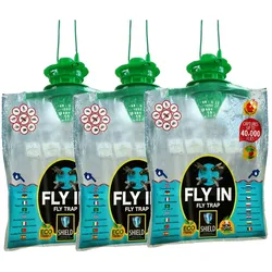 Last Shield LastShield Fliegenfalle XL mit Lockstoff - 3 Stück - Fängt 40.000 Fliegen - Fliegenbeutel - Fliegenfänger - Ökologisch und giftfrei