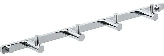 Hakenleiste mit 4 Haken, Messing verchromt - 93 991 22