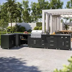 Oviala Business Outdoor-Küche Ecke 6 Elemente, davon 2 Koch-/Spülmodule