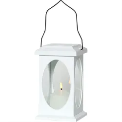 StarTrading LED Laterne mit LED Kerze H: 23cm  Batteriebetrieb Timer weiß