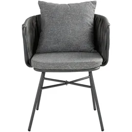 Homestyle4u Gartenmöbel-Set, Grau, Metall, Textil, Loungemöbel, Loungemöbel-Sets