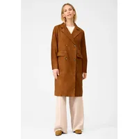 Ricano Monique Damen Ledermantel - aus Lamm Nappa Leder, Handgefertigte Eleganz mit modernem Akzent (DE/NL/SE/PL, Alphanumerisch, L, Regular, Regular, Cognac) - L