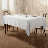 Home Direct Qualitäts Tischdecke Textil Eckig 140 x 240 cm, Farbe wählbar Weiß