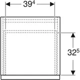 Geberit iCon Seitenschrank, 2 Schubladen, weiß matt