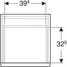 Geberit iCon Seitenschrank, 2 Schubladen, weiß matt