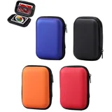 T TAKONE 4 Stück Kartenbox für UNO, Robustes und Wasserfestes Spielkarten Etui für Männer und Frauen, Tasche für UNO, Tarot und Skip-BO Karten(Schwarz, Blau, Rot und Orange)