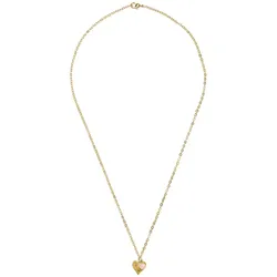 Gemshine Kette mit Anhänger 'Herz Pfotenabdruck Katze Hund' gold coloured Hellbraun Damen 