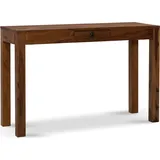 KADIMA DESIGN Schreibtisch Kompakt 118x40x76cm Sheesham Massivholz Dunkelbraun Platzsparend mit Schublade Handgefertigt | Modern Büro Kadima Design