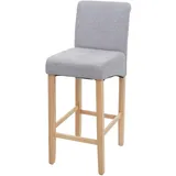 Proregal Barhocker gepolstert mit Lehne 75 cm Holz Hellgrau