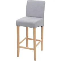 Proregal Barhocker gepolstert mit Lehne 75 cm Holz Hellgrau