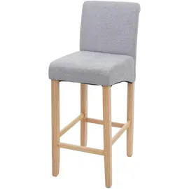 Proregal Barhocker gepolstert mit Lehne 75 cm Holz Hellgrau