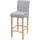 Proregal Barhocker gepolstert mit Lehne 75 cm Holz Hellgrau