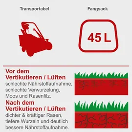 SCHEPPACH Benzin Vertikutierer SC50VARIO, 40cm Breite, 4kw, 17 Messer + Öl