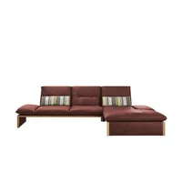 KOINOR Leder-Ecksofa mit Massivholzrahmen aus Wildeiche Humfrey ¦ rot ¦ Maße (cm): B: 314 H: 93 T: 159