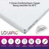 LOUIPIC TitanWave7 90x200 cm H5 / sehr fest - 7-Zonen Topper - ca.7 cm hoch - Bezug waschbar bis 60 Grad
