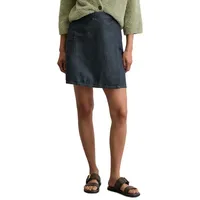 Marc O'Polo Ausgestellter Jeansrock Baumwoll-Leinen-Mix, Jeansblau, 28
