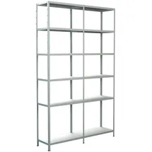 SCHULTE Regalwelt Anbauregal Metall 230 x 140 x 35 cm weiß