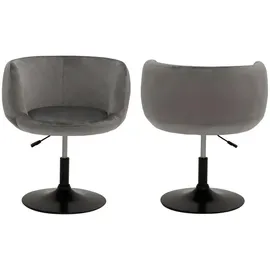 Happy Garden Barhocker Aus Grauem Samt Nolan