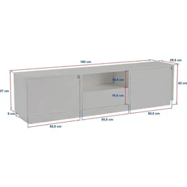 Skye Decor TV-Schrank 160 x 42 x 29,5 cm Beige Holzwerkstoff