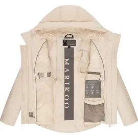 Marikoo Damen Winter Jacke gesteppt Teddyfell gefüttert Steppjacke mit Kapuze & Recyceltes Obermaterial Elira