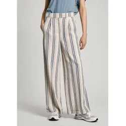 Pepe Jeans für Damen. PL211762 Astrid Hose weiß, blau (M), Lässig, Viskose