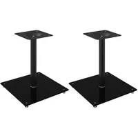 vidaXL Lautsprecher-Ständer 2 Stk. Schwarz Hartglas 1 Säule